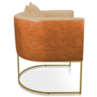 Poltrona Paola Corano Nozes Com Linho Areia A122 Base Metálic