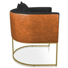 Poltrona Paola Corano Nozes Com Linho Base Metálica Dourado D