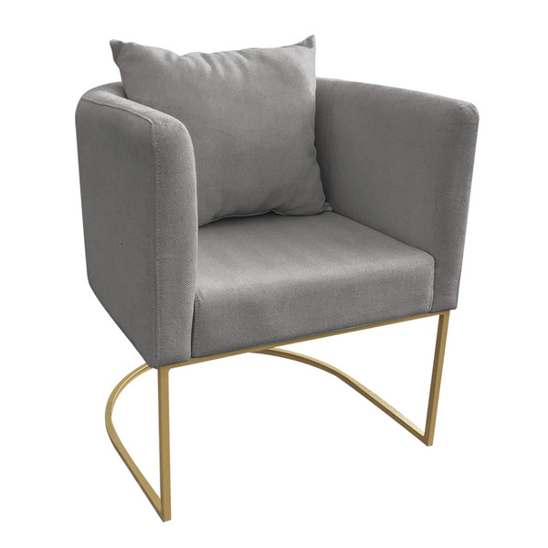 Poltrona Paola Linho Base Metálica Dourado D03 - D'rossi - Gr
