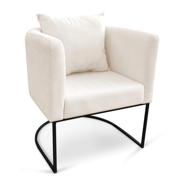 Poltrona Paola Linho Base Metálica Preto D03 - D'rossi  - A27