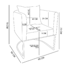 Poltrona Paola Linho Grafite A26 Base Metálica Preto D03 - D'