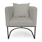 Poltrona Paola Linho Grafite A26 Base Metálica Preto D03 - D'