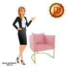 Poltrona Paola Suede Base Metálica Dourado D03 - D'rossi Bege