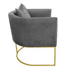 Poltrona Paola Suede Grafite Base Metálica Dourado D03 - D'ro