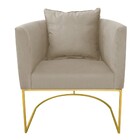 Poltrona Paola Suede Marrom Rato Base Metálica Dourado D03 -