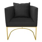Poltrona Paola Suede Preto Base Metálica Dourado D03 - D'rossi