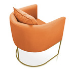 Poltrona Paola Suede Telha Base Metálica Dourado - D'rossi