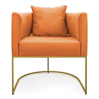 Poltrona Paola Suede Telha Base Metálica Dourado - D'rossi