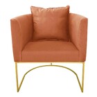 Poltrona Paola Suede Terra Base Metálica Dourado - D'rossi