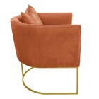 Poltrona Paola Suede Terra Base Metálica Dourado - D'rossi