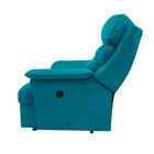 Poltrona Papai Manual Reclinável Alana Suede Azul Turquesa