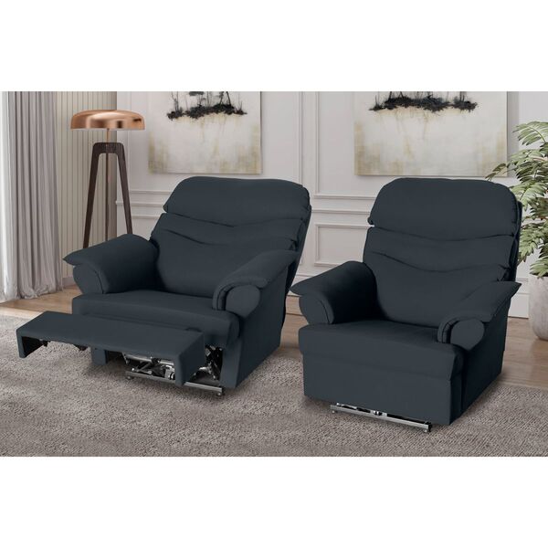 Poltrona Papai Manual Reclinável Alana Suede Cinza Grafite