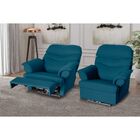 Poltrona Papai Reclinável Manual Alana J01 Suede Azul Royal