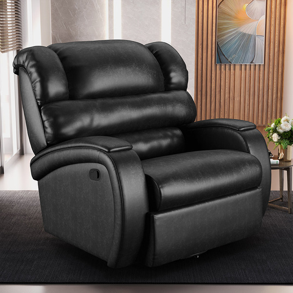 Poltrona Papai Reclinável Napoli Glider Girat. Massagem Pu Pt