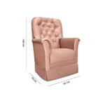 Poltrona Para Amamentação Agatha Em Veludo Com Balanço Em Mad