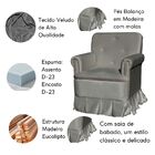 Poltrona Para Amamentação Balanço E Puff Antonela Veludo  Vel