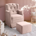 Poltrona Para Amamentação Com Balanço Ternura Veludo Rosê