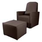 Poltrona Para Amamentação Com Puff Ana Sintetico Marrom