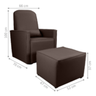 Poltrona Para Amamentação Com Puff Ana Sintetico Marrom