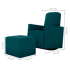 Poltrona Para Amamentação Com Puff Ana Suede Petróleo