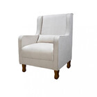 Poltrona Para Amamentação Com Puff Sophia Bouclé Bege