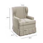 Poltrona Para Amamentação Em Linho Com Balanço E Puff Baú Mar