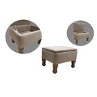 Poltrona Para Amamentação Em Linho Com Pés Em Madeira E Puff