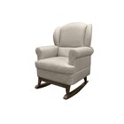 Poltrona Para Amamentação Linho Pés Canoa Com Puff Sabrina Be