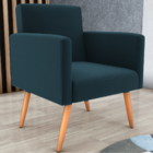 Poltrona Para Decoração Belém Suede Petróleo