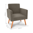 Poltrona Para Decoração Belém Veludo Cappuccino