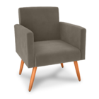 Poltrona Para Decoração Belém Veludo Cappuccino