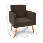 Poltrona Para Decoração Belém Veludo Marrom