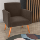 Poltrona Para Decoração Belém Veludo Marrom