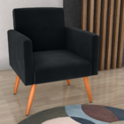 Poltrona Para Decoração Belém Veludo Preto