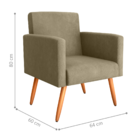 Poltrona Para Decoração Sara Veludo Turkey Cappuccino