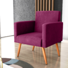 Poltrona Para Decoração Sara Veludo Turkey Marsala