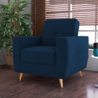 Poltrona Para Descanso Lima Veludo  Azul