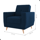 Poltrona Para Descanso Lima Veludo  Azul