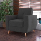 Poltrona Para Descanso Lima Veludo  Cinza