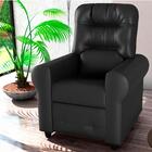 Poltrona Para Descanso Reclinável Lima Sintetico Preto