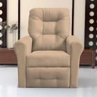 Poltrona Para Descanso Reclinável Lima Suede Bege