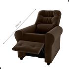 Poltrona Para Descanso Reclinável Lima Veludo Marrom