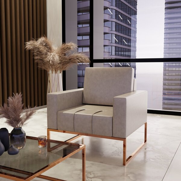 Poltrona Para Escritório E Recepção Corino Atena Bege