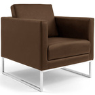 Poltrona Para Escritório Maia Base Alumínio Corano Chocolate