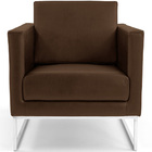 Poltrona Para Escritório Maia Base Alumínio Corano Chocolate