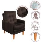 Poltrona Para Extensão De Cílios Com Puff Veludo Marrom Amste