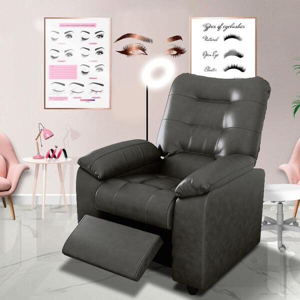 Poltrona Para Extensão De Cílios Reclinável Corino Cinza Otte
