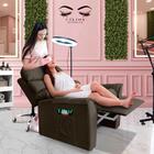 Poltrona Para Extensão De Cílios Reclinável Suede Marrom Cher