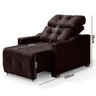 Poltrona Para Extensão De Cílios Reclinável Suede Marrom Escu