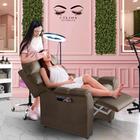 Poltrona Para Extensão De Cílios Reclinável Suede Marrom Troy